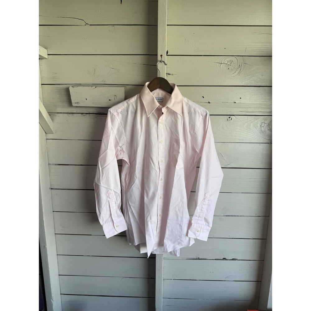 Vintage Yves Saint Laurent Pour Homme Pink Dress Shirt 15.5 32-33 YSL Top